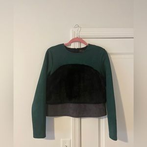 Suede and faux fur top